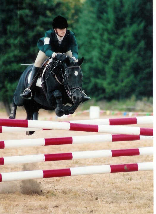 Kelsey at 18 going Prelim on her Morgan mare Inavale Fairy Tale in 2005.
